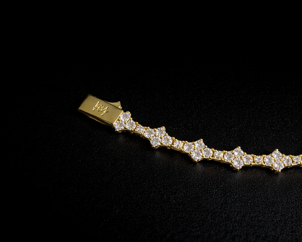 Key Jewelry Gold Cross Bracelet 7inch