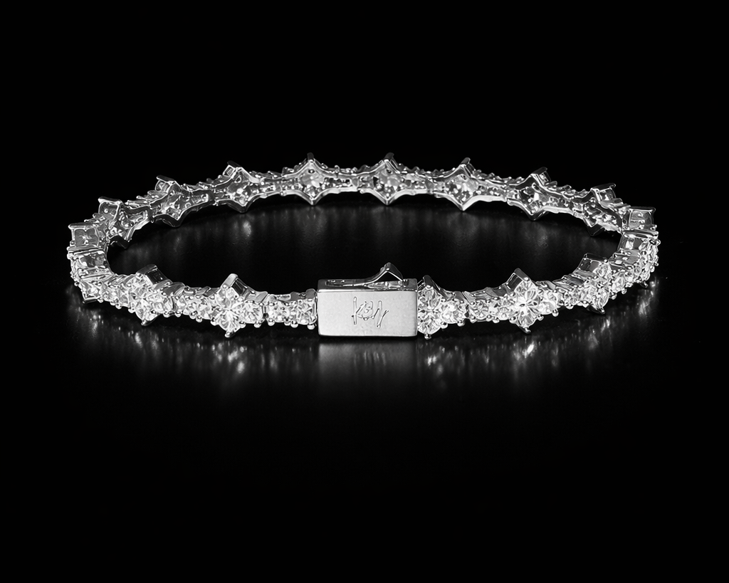 Key Jewelry Silver Cross Bracelet 8inch