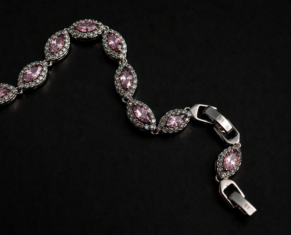 Key Jewelry Pink Angel Eye Bracelet 7in+1.25in extension