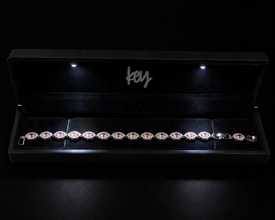 Key Jewelry Pink Angel Eye Bracelet 7in+1.25in extension