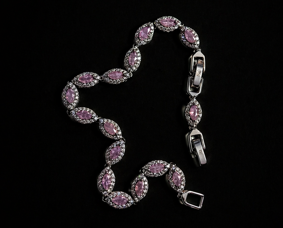 Key Jewelry Pink Angel Eye Bracelet 7in+1.25in extension